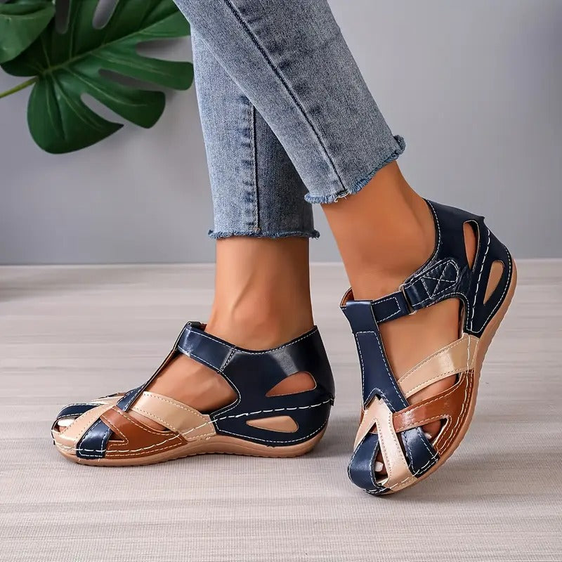 Zapatos ortopédicos FOUNNE® [🔥40% de descuento hoy🎁] Sandalias europeas completamente nuevas ✅ Diseño de punta ancha | Correas de velcro | Suela exterior duradera y antideslizante | 🔴Soporte de arco multipunto | Suaves y cómodas