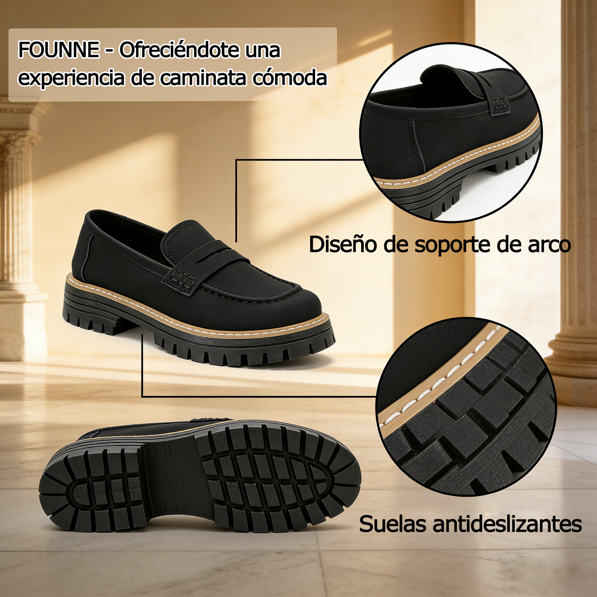 Founne® 【⏰¡Hoy a mitad de precio!👟】Estos zapatos son ideales para actividades durante todo el día | Diseño con soporte para el arco | Alivian eficazmente la fatiga | Alivian el dolor de pies | Mayor resistencia al deslizamiento👞