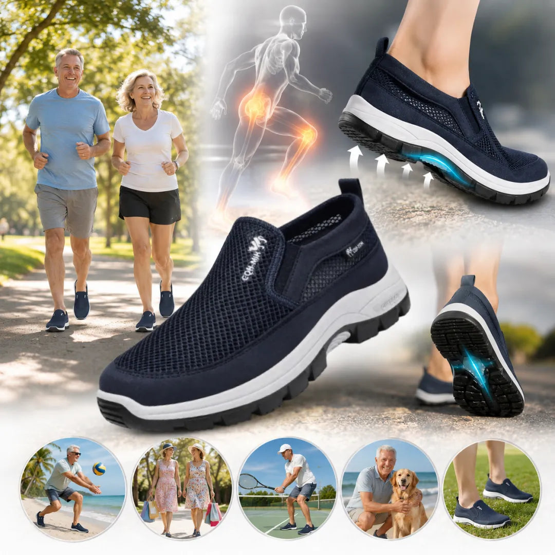 🔥 ¡50% de descuento hoy! 👞 Zapatos cómodos para caminar para hombre ✅ Alivian el dolor de pies ✅ Ligeros y transpirables, cómodos para caminar todo el día.