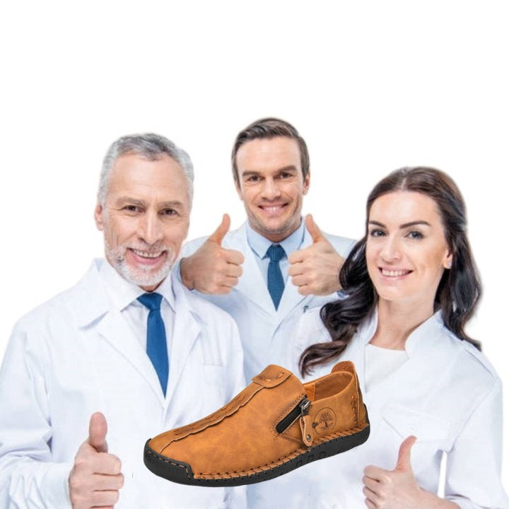 (🎉50% de descuento hoy, no te lo pierdas) 🐂 Zapatos ortopédicos de piel de becerro australiana para hombre 👞Cosidos a mano ✅Soporte de arco: caminar
