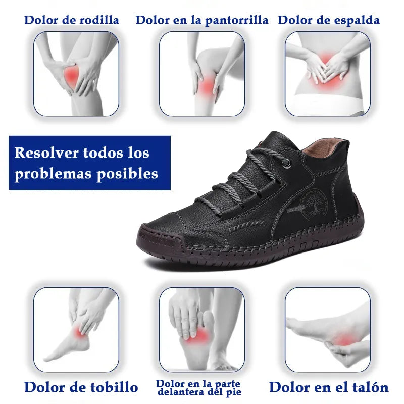 🔥 50% OFF | Zapatos de Piel de Becerro Premium: Soporte de Arco, Impermeables y Antideslizantes. ¡Camina sin esfuerzo!